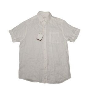 Porter & Ash Men's Medium Shirt NEW WITH TAGS‎ White 100% Linen Button Up